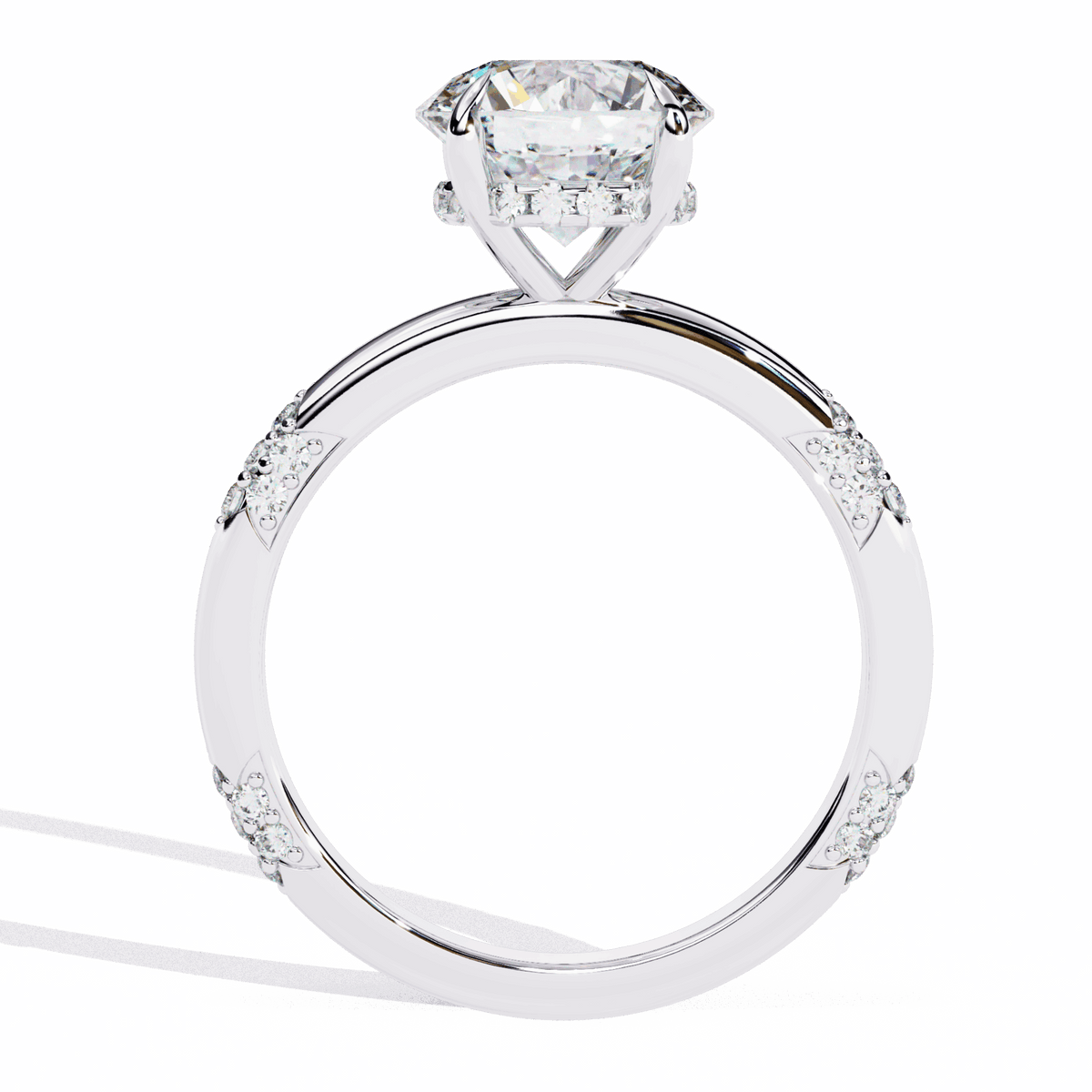 2.75 Carat Round Halo Solitaire Ring in Moissanite | House of Estara
