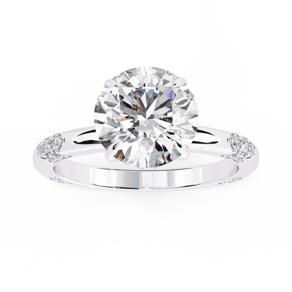 2.75 Carat Round Halo Solitaire Ring in Moissanite | House of Estara