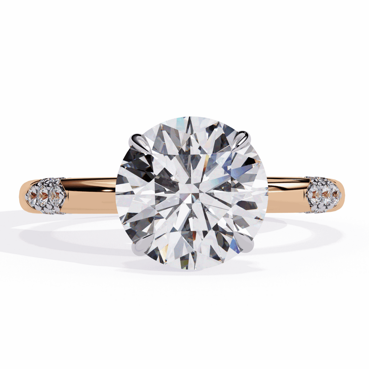 2.75 Carat Round Halo Solitaire Ring in Moissanite | House of Estara