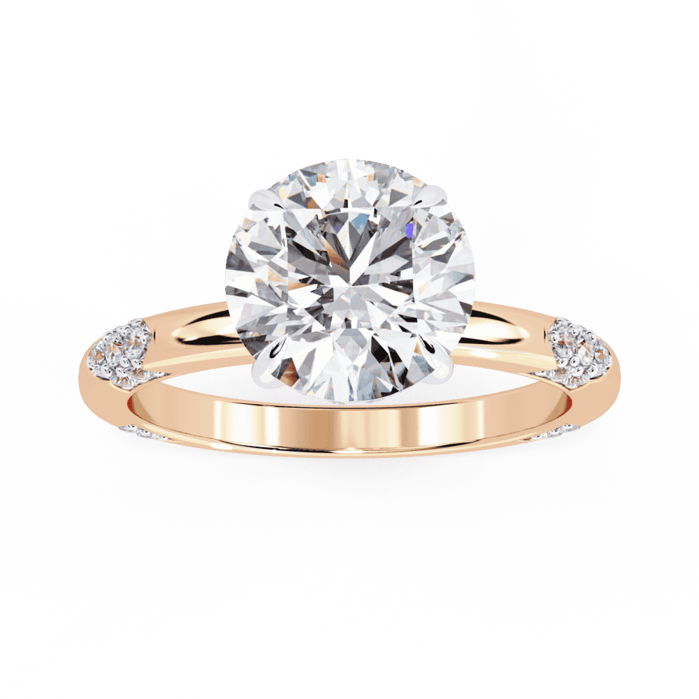 2.75 Carat Round Halo Solitaire Ring in Moissanite | House of Estara