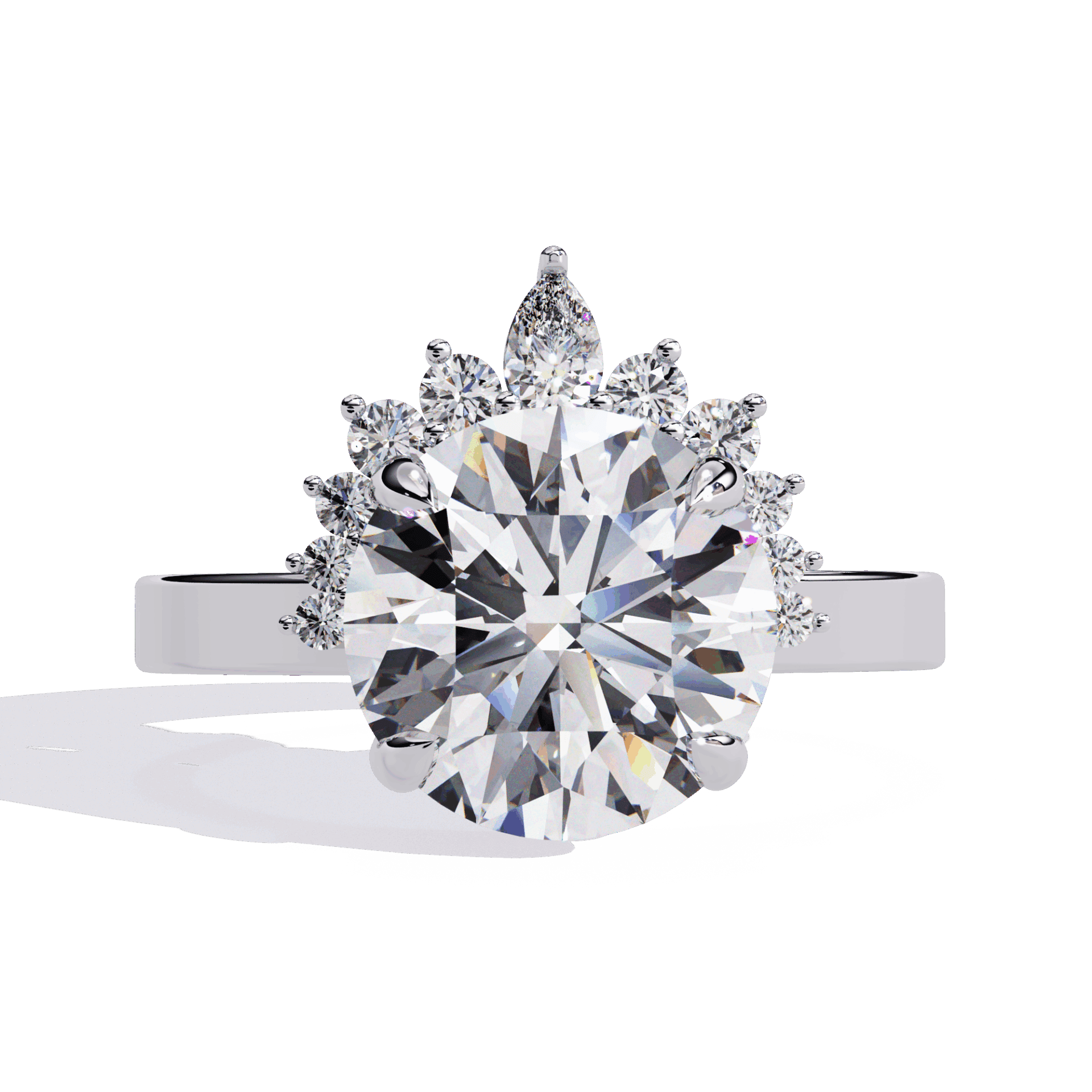 3.5 Carat Round Refined Sparkle Ring in Moissanite | House of Estara