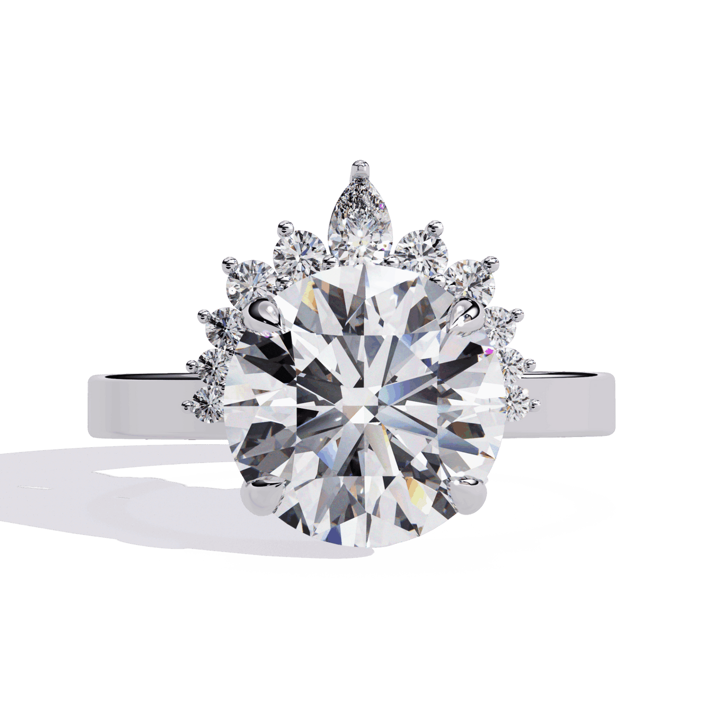 3.5 Carat Round Refined Sparkle Ring in Moissanite | House of Estara