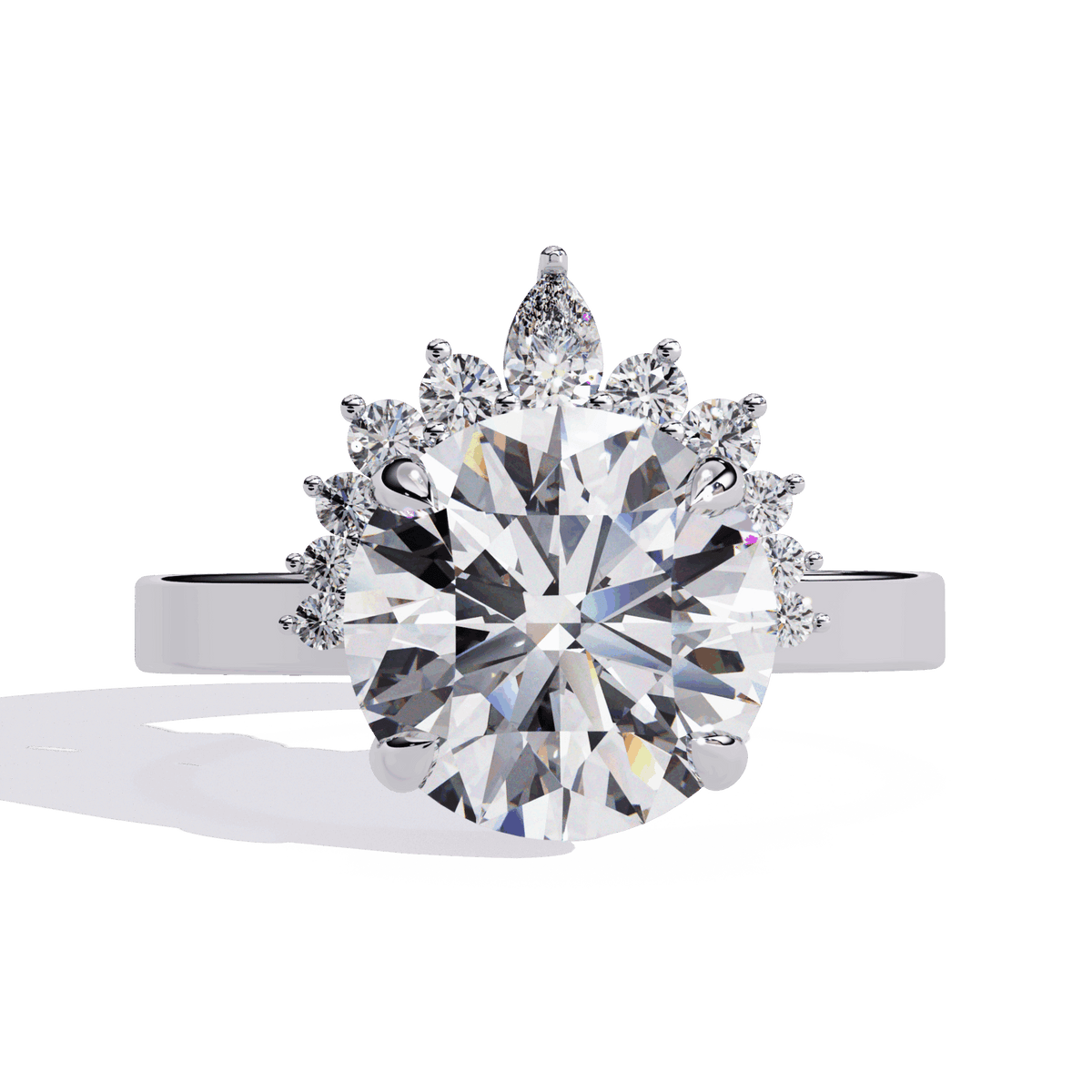 3.5 Carat Round Refined Sparkle Ring in Moissanite | House of Estara