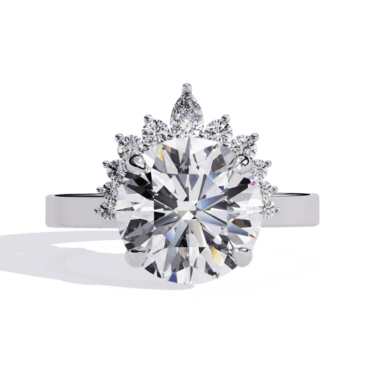 3.5 Carat Round Refined Sparkle Ring in Moissanite | House of Estara