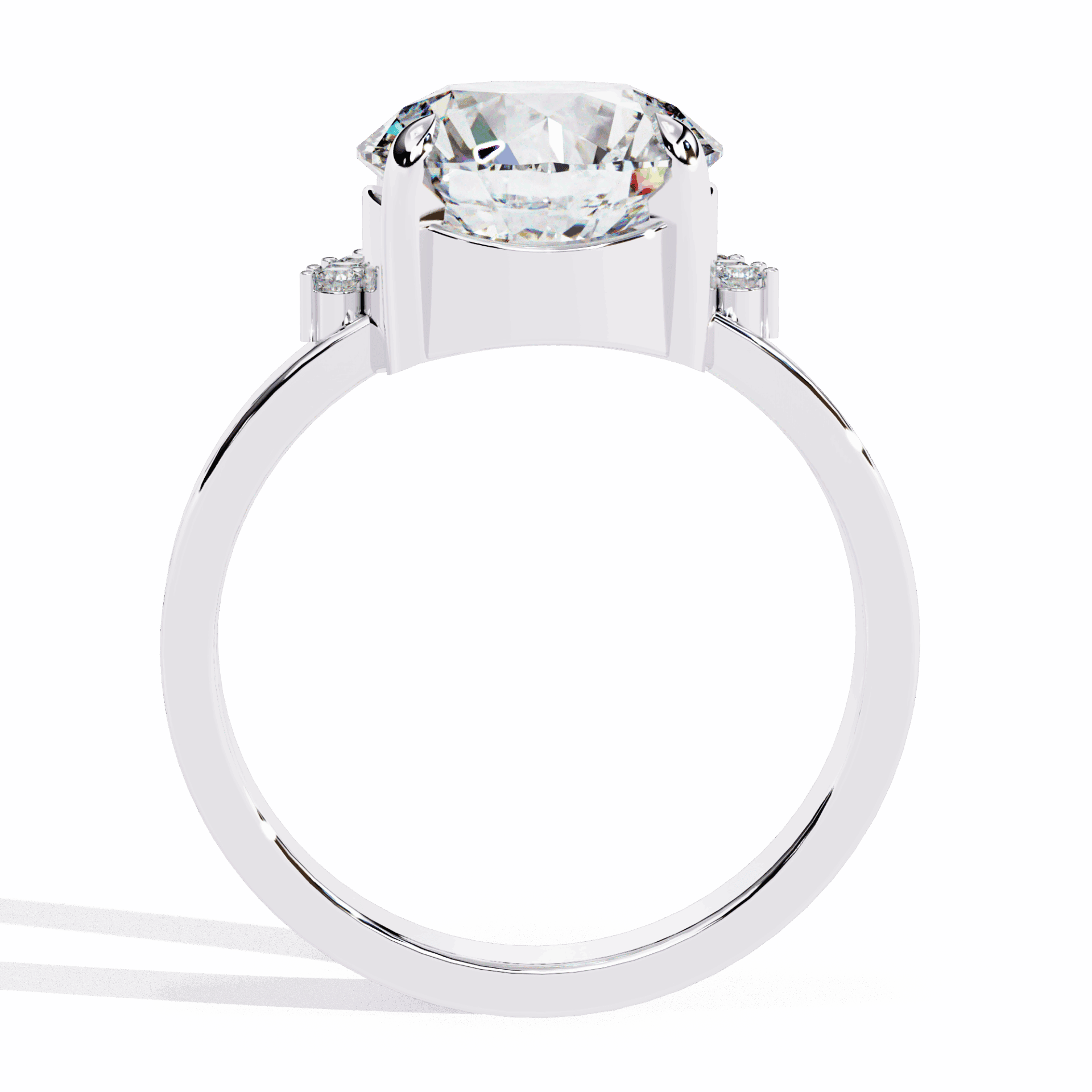 3.5 Carat Round Refined Sparkle Ring in Moissanite | House of Estara