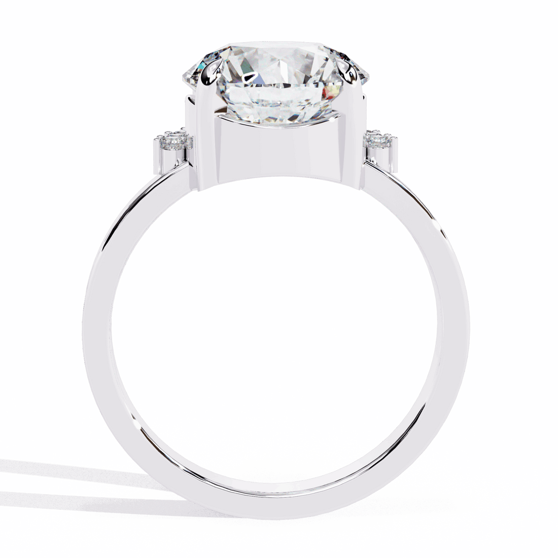 3.5 Carat Round Refined Sparkle Ring in Moissanite | House of Estara