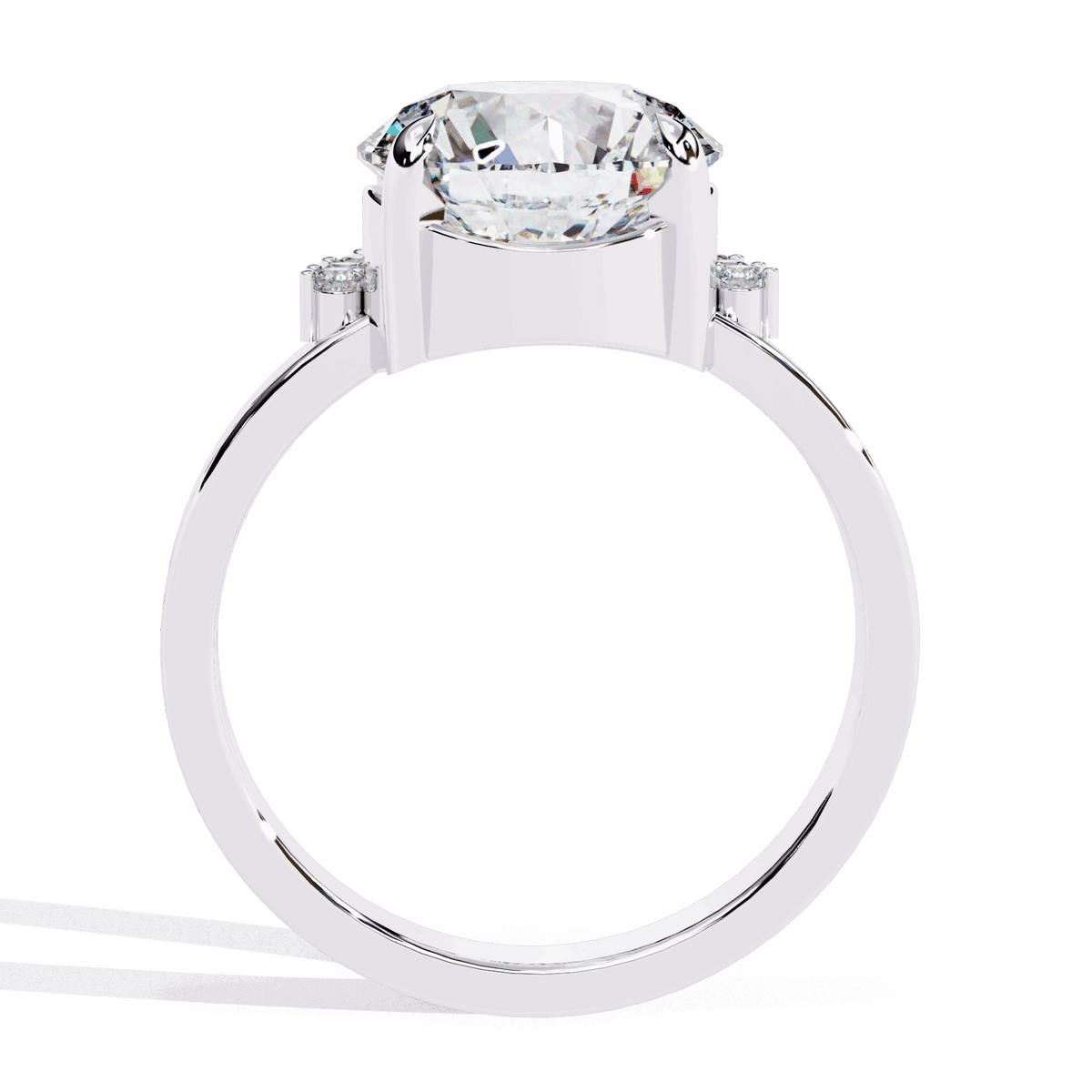 3.5 Carat Round Refined Sparkle Ring in Moissanite | House of Estara