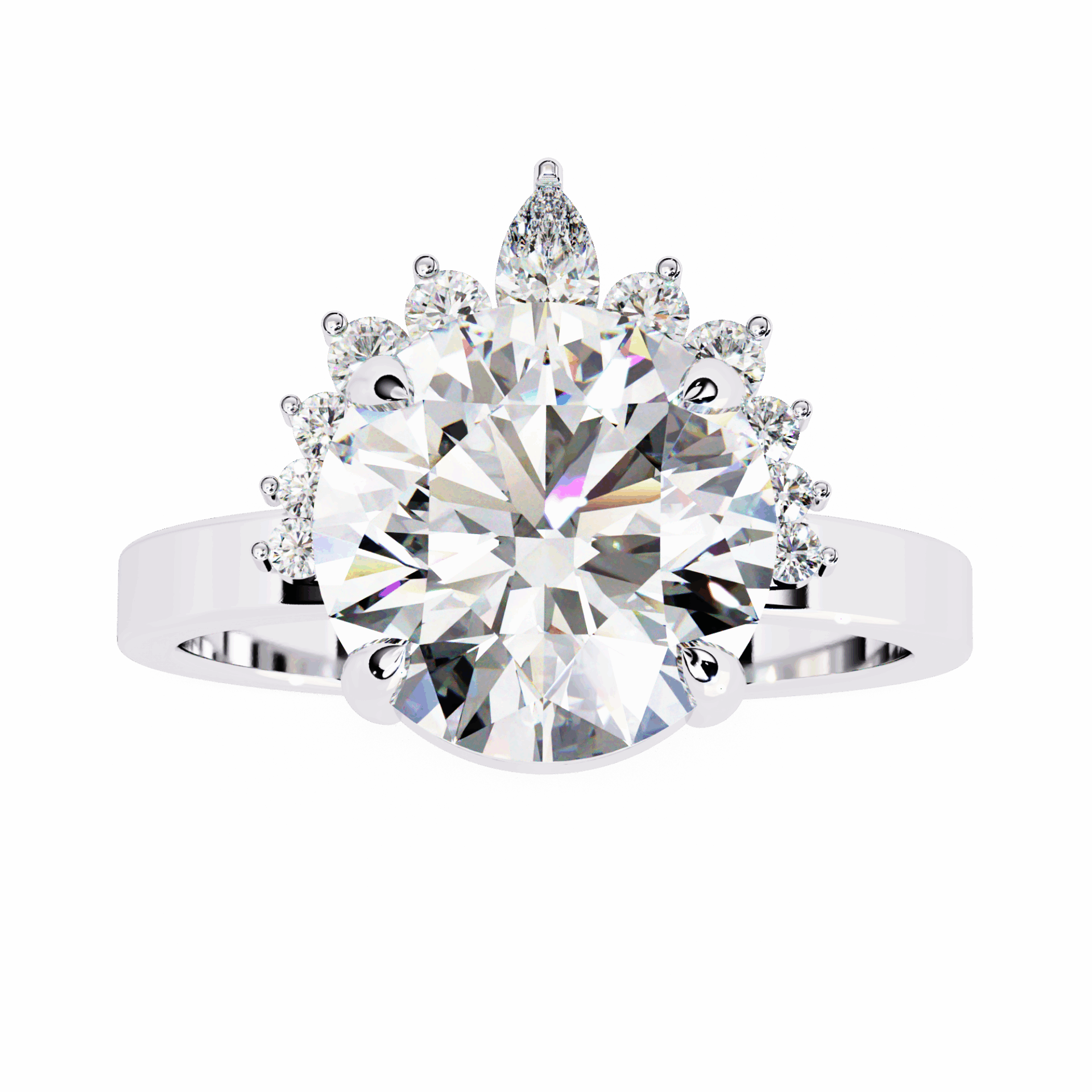 3.5 Carat Round Refined Sparkle Ring in Moissanite | House of Estara