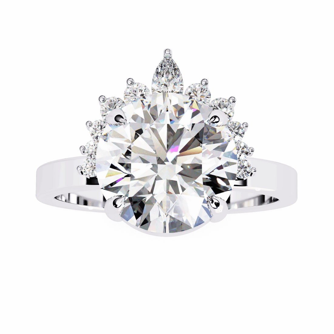 3.5 Carat Round Refined Sparkle Ring in Moissanite | House of Estara