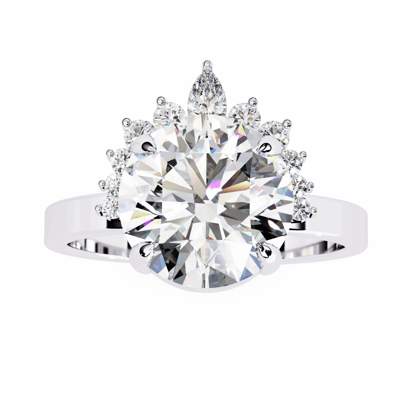 3.5 Carat Round Refined Sparkle Ring in Moissanite | House of Estara