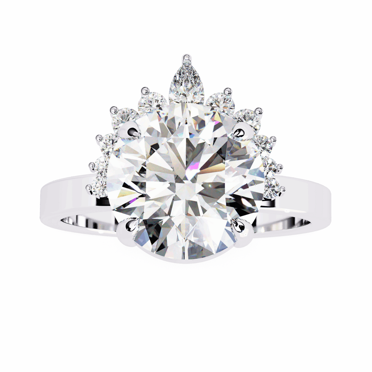 3.5 Carat Round Refined Sparkle Ring in Moissanite | House of Estara