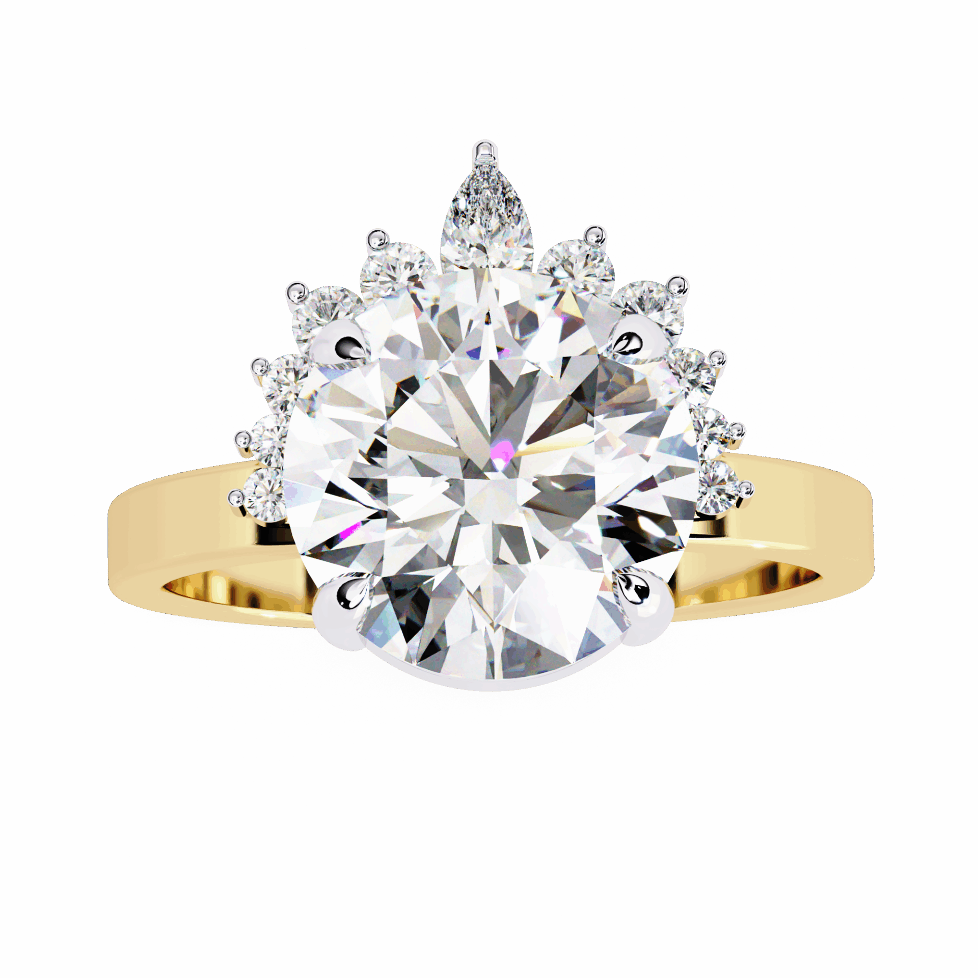 3.5 Carat Round Refined Sparkle Ring in Moissanite | House of Estara
