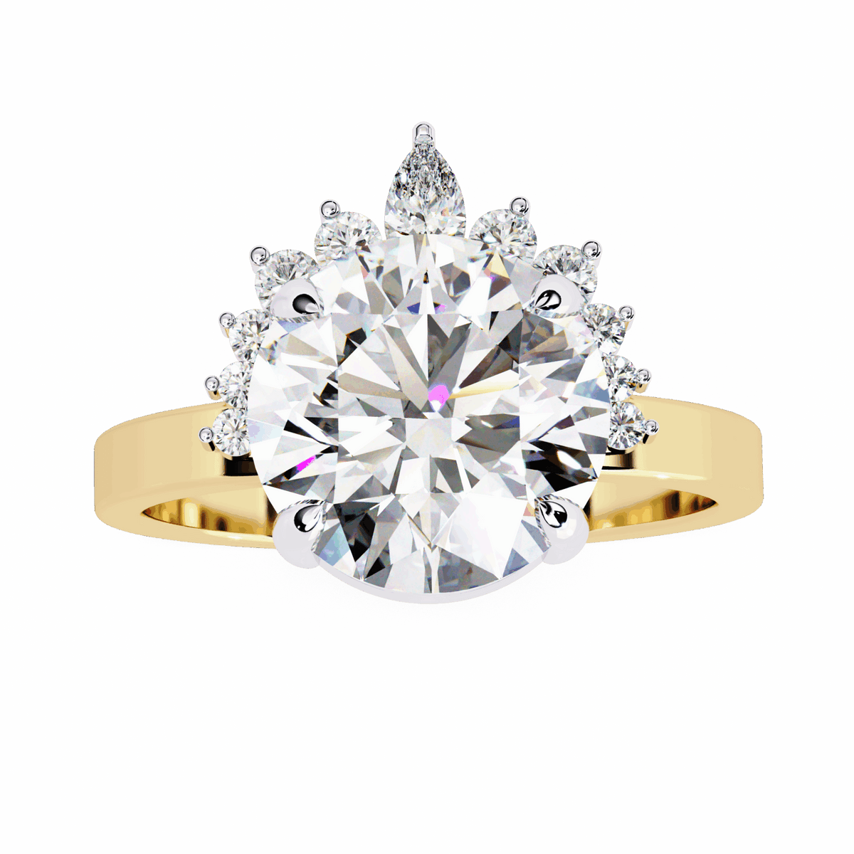 3.5 Carat Round Refined Sparkle Ring in Moissanite | House of Estara