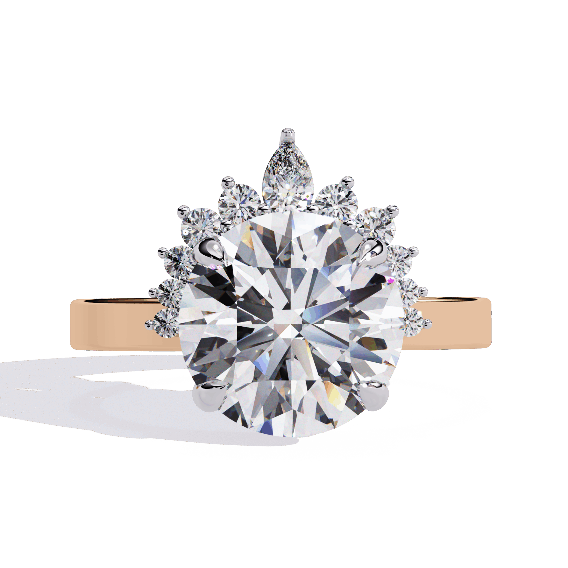 3.5 Carat Round Refined Sparkle Ring in Moissanite | House of Estara