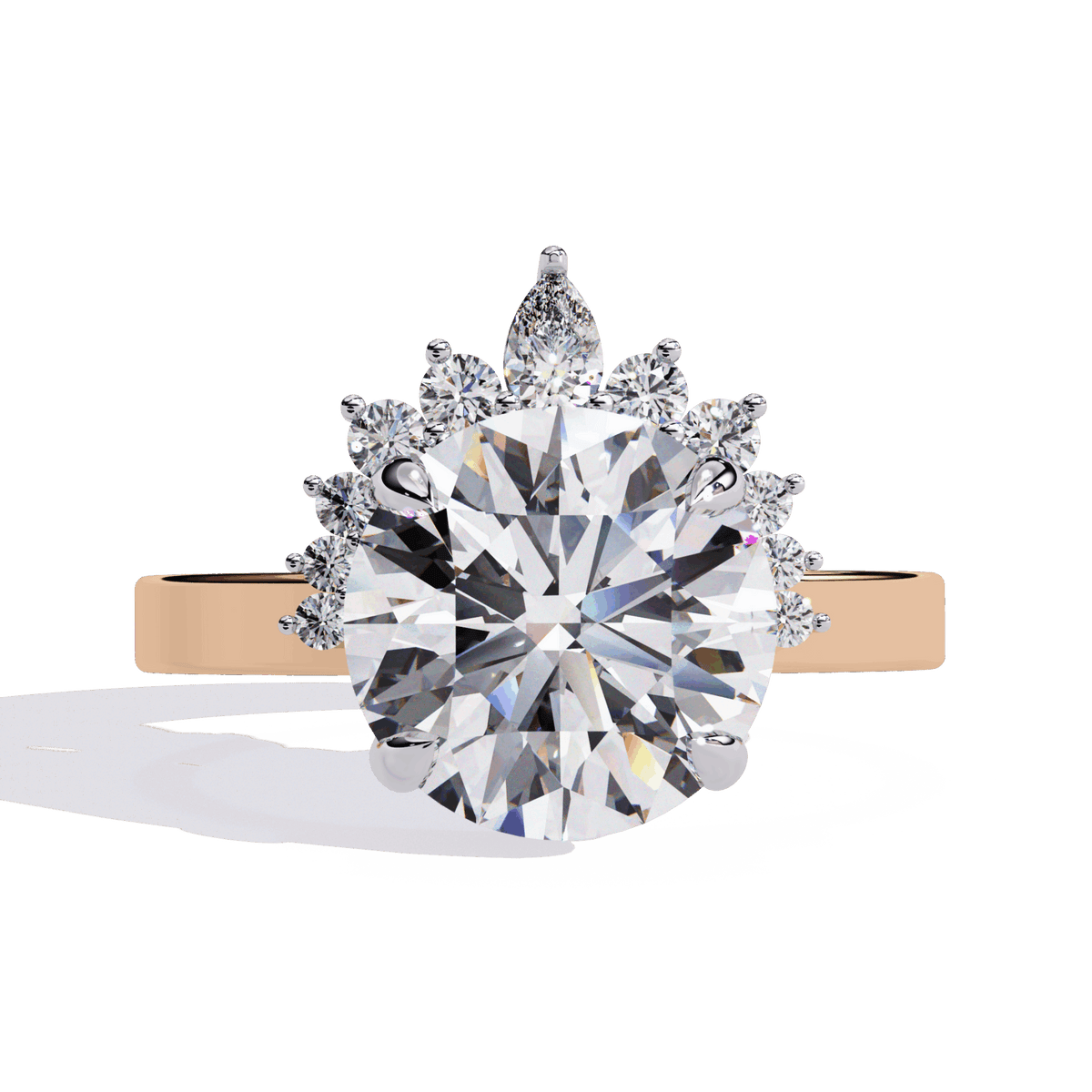 3.5 Carat Round Refined Sparkle Ring in Moissanite | House of Estara