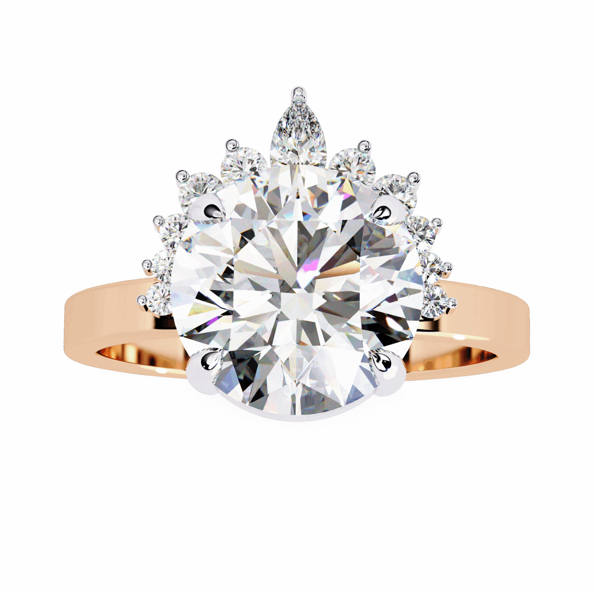 3.5 Carat Round Refined Sparkle Ring in Moissanite | House of Estara