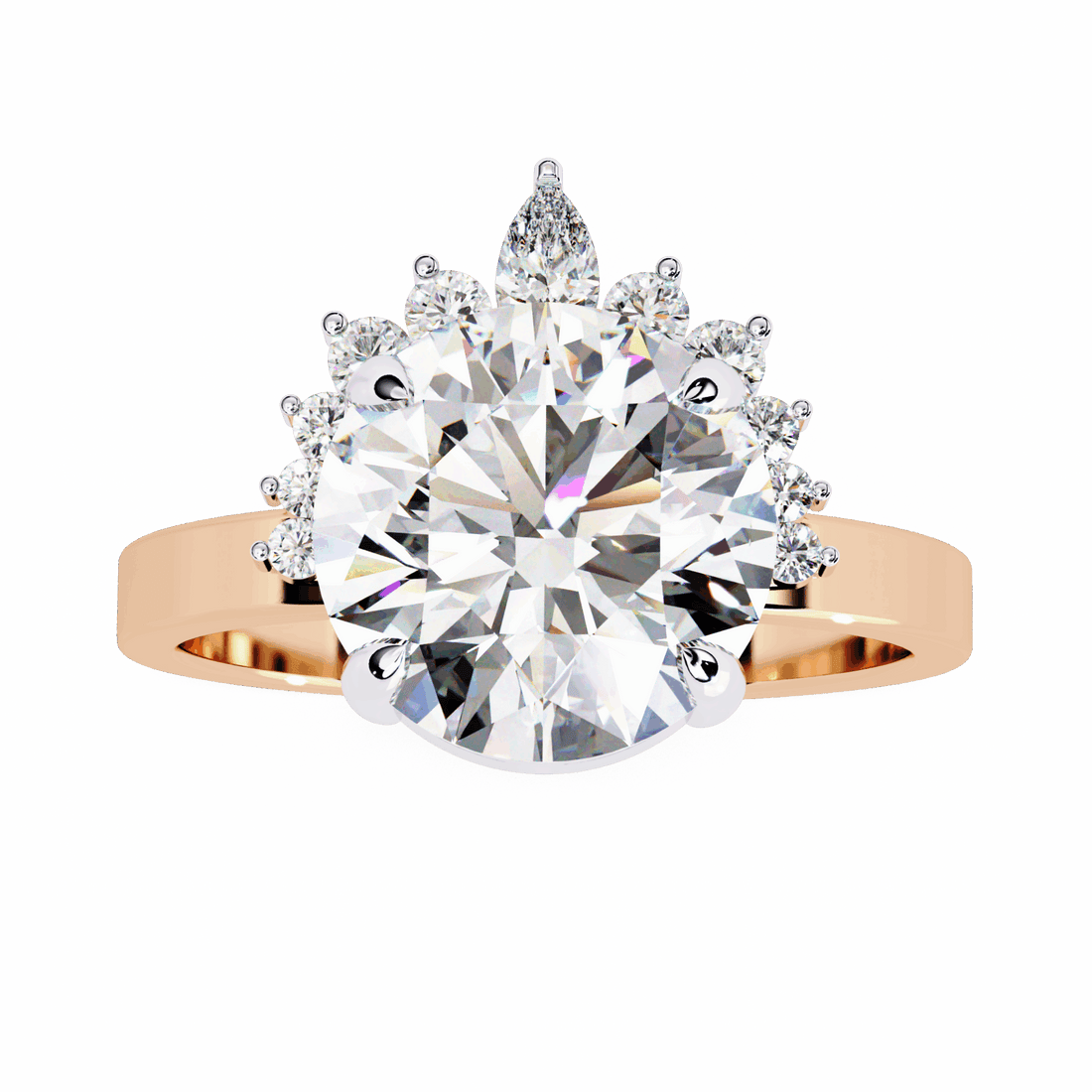 3.5 Carat Round Refined Sparkle Ring in Moissanite | House of Estara