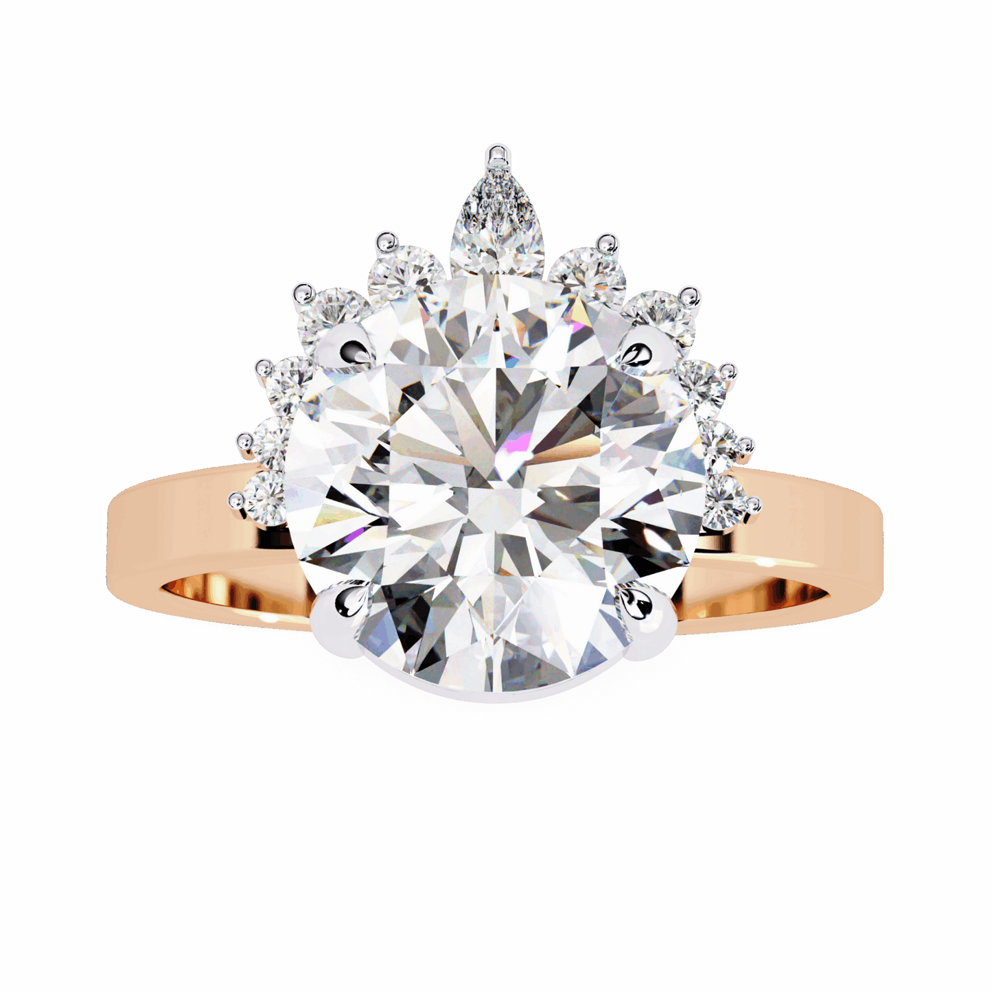3.5 Carat Round Refined Sparkle Ring in Moissanite | House of Estara