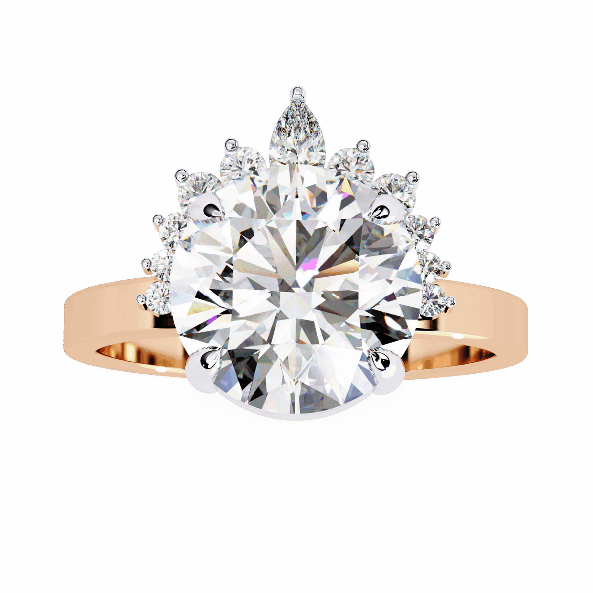 3.5 Carat Round Refined Sparkle Ring in Moissanite | House of Estara