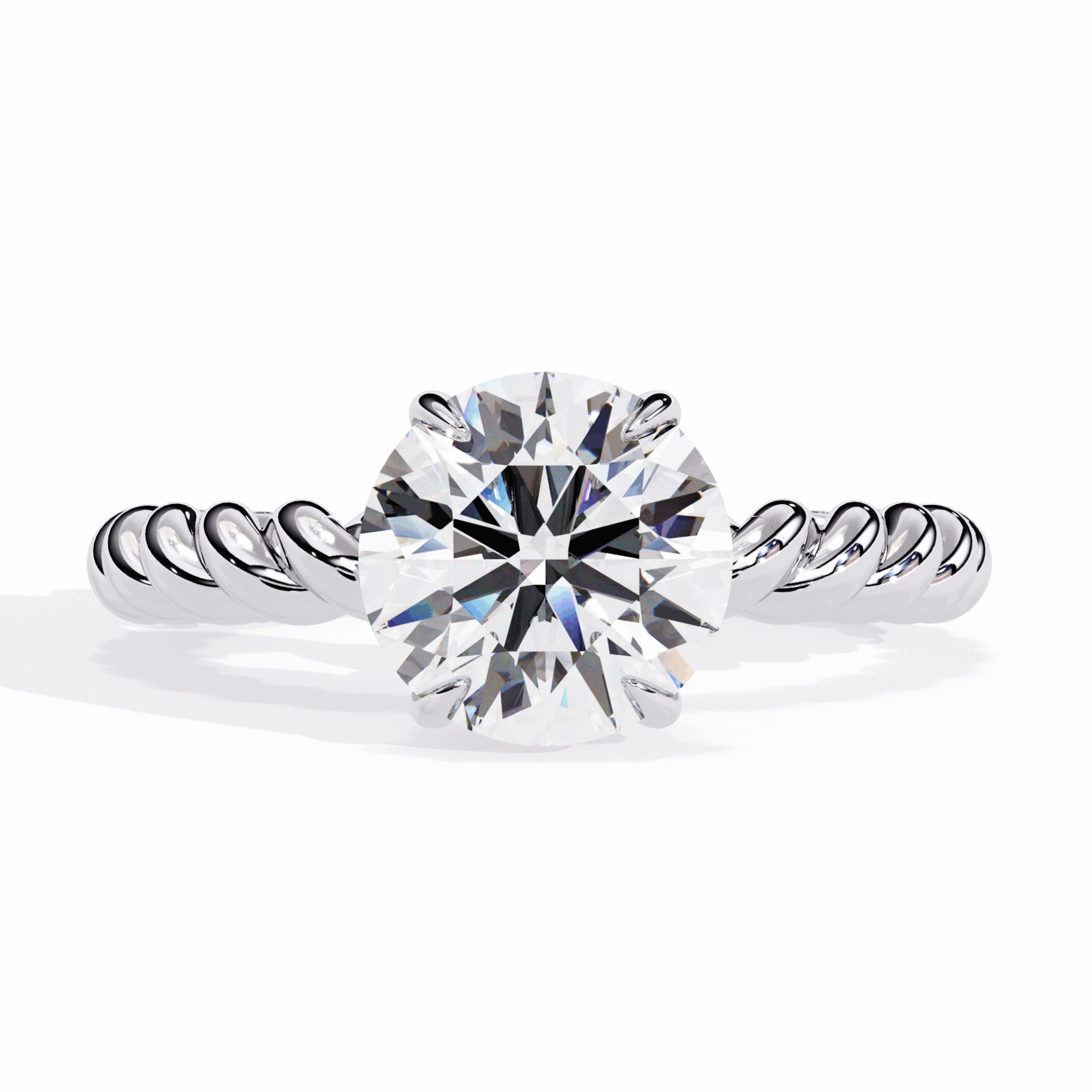 2 Carat Round Classic Solitaire Band in Moissanite | House of Estara