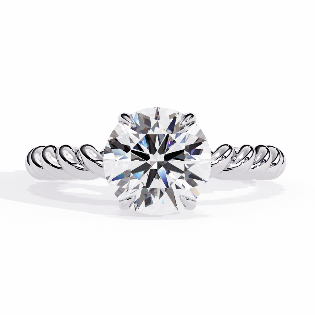 2 Carat Round Classic Solitaire Band in Moissanite | House of Estara