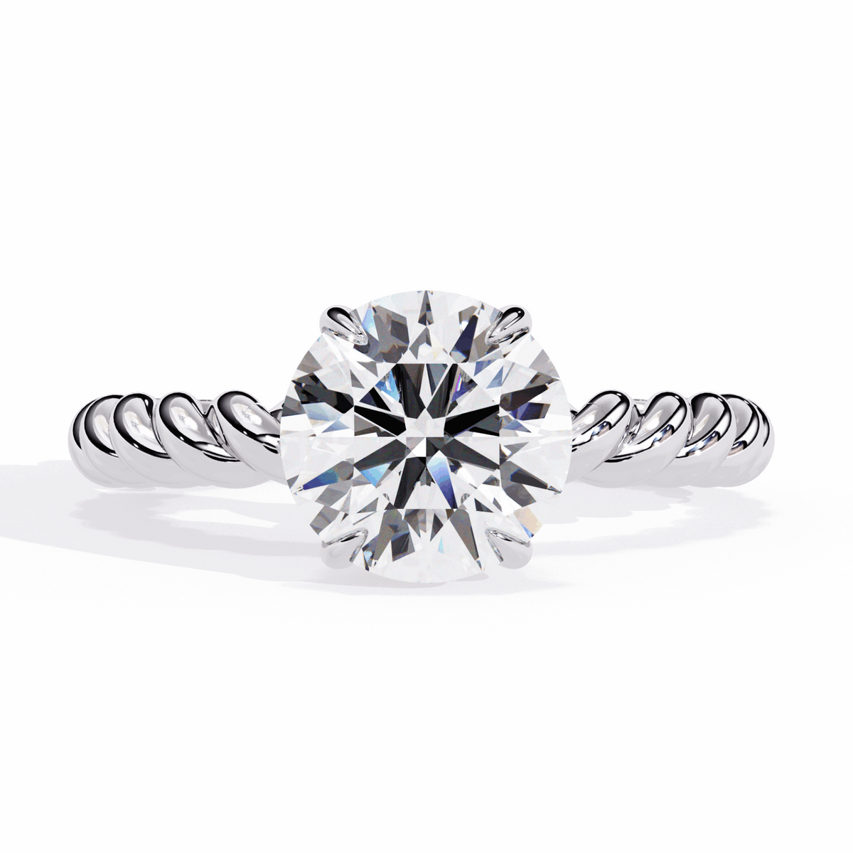 2 Carat Round Classic Solitaire Band in Moissanite | House of Estara