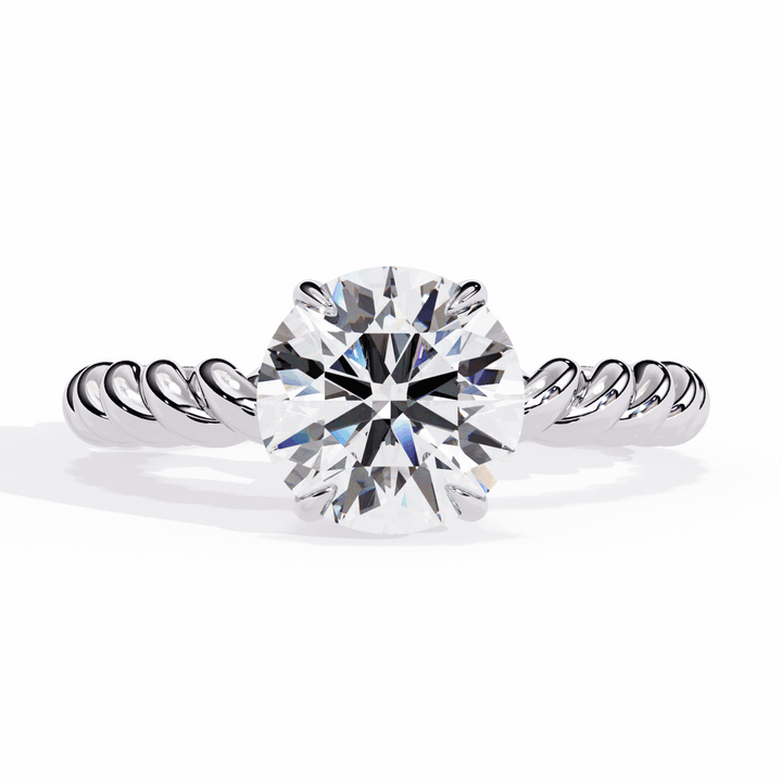 2 Carat Round Classic Solitaire Band in Moissanite | House of Estara