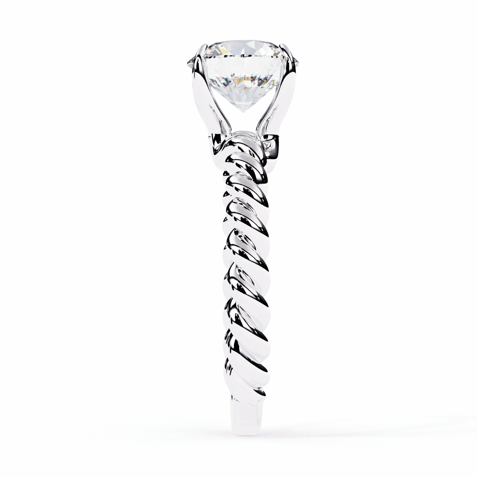 2 Carat Round Classic Solitaire Band in Moissanite | House of Estara