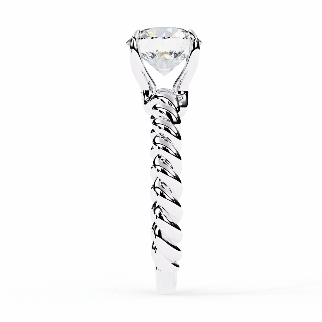 2 Carat Round Classic Solitaire Band in Moissanite | House of Estara