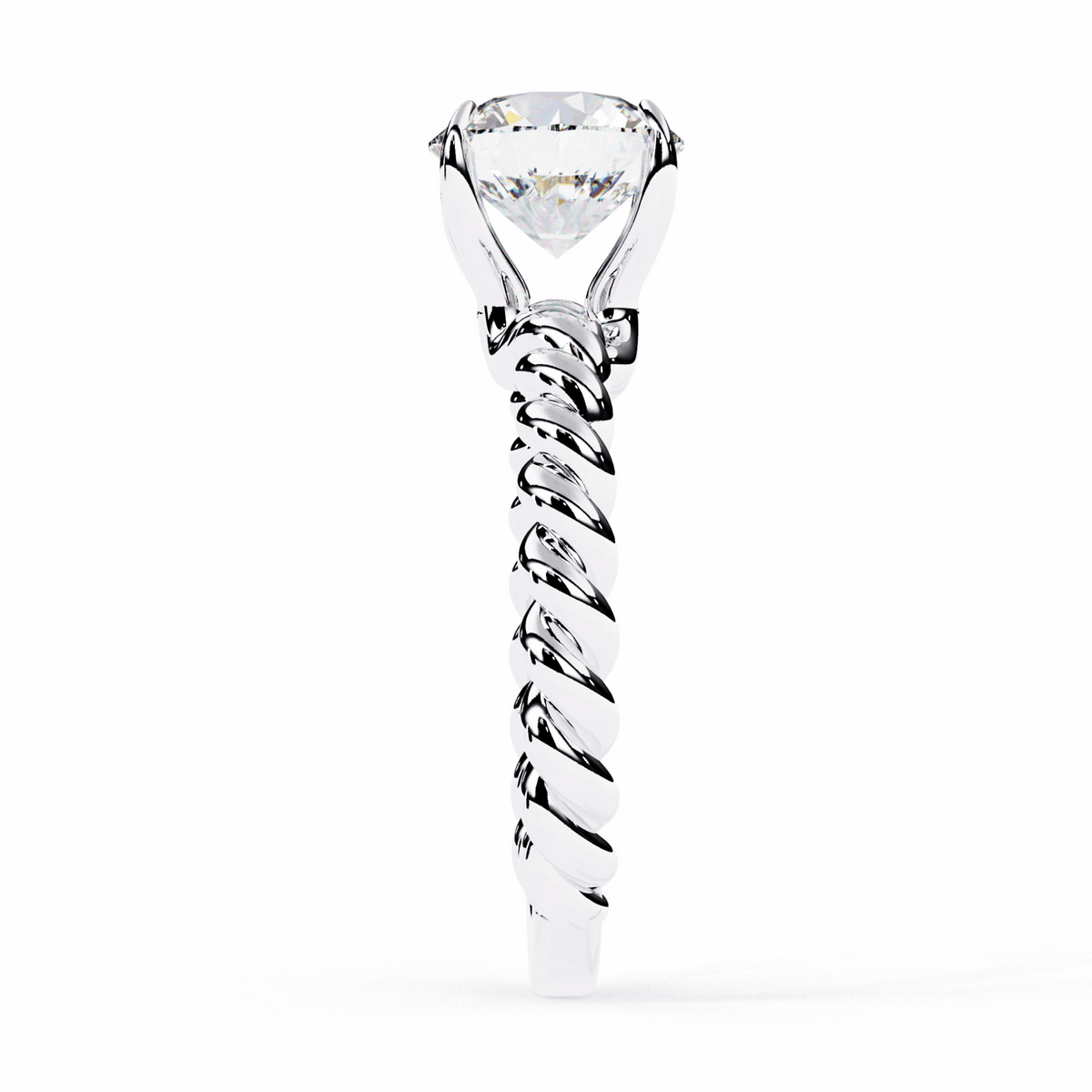 2 Carat Round Classic Solitaire Band in Moissanite | House of Estara