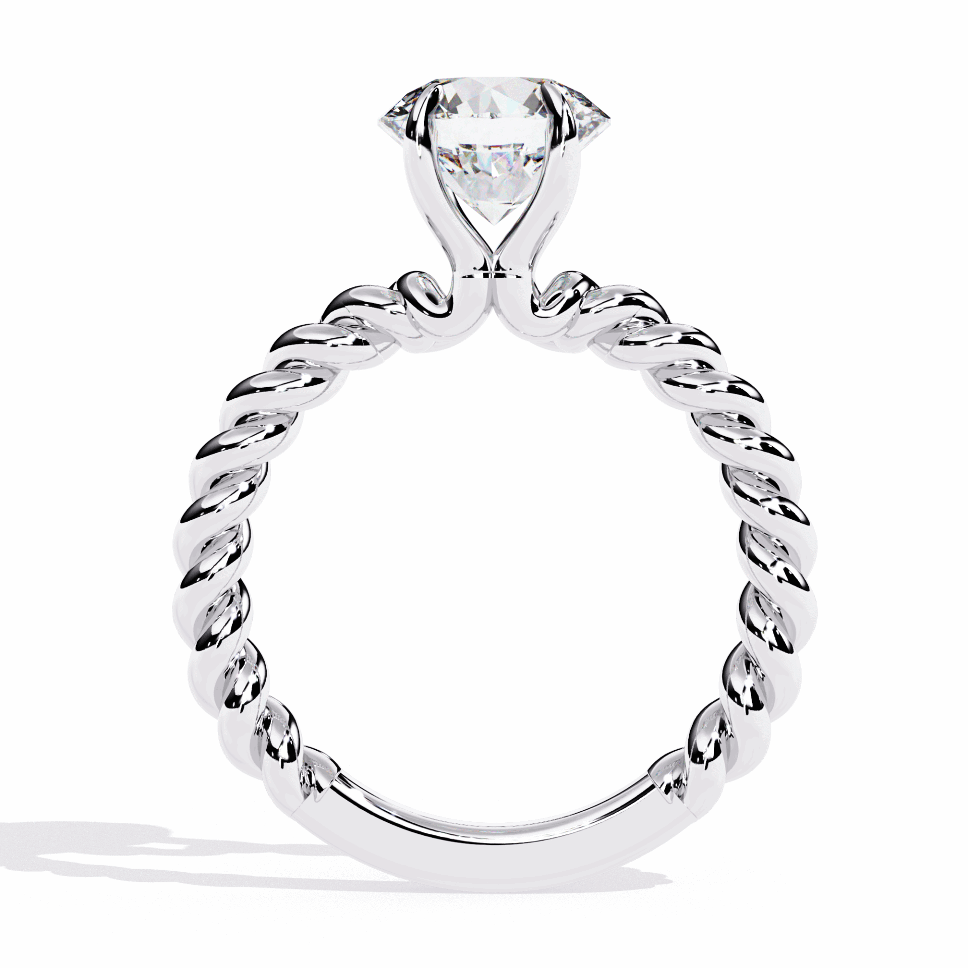 2 Carat Round Classic Solitaire Band in Moissanite | House of Estara