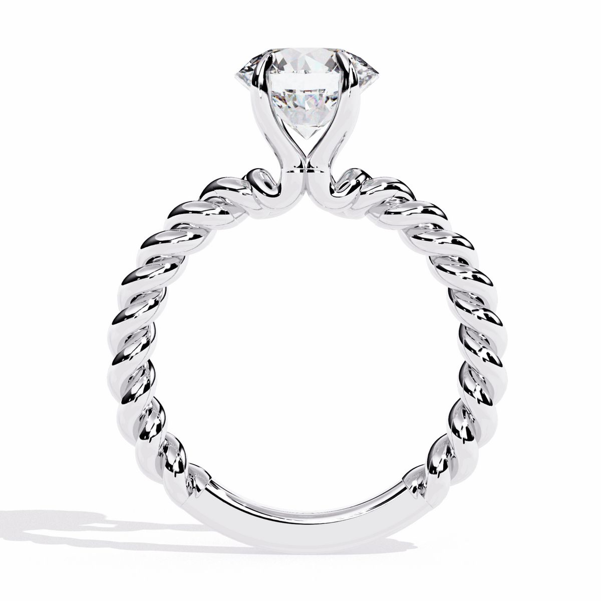 2 Carat Round Classic Solitaire Band in Moissanite | House of Estara