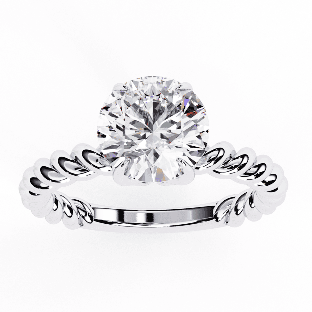 2 Carat Round Classic Solitaire Band in Moissanite | House of Estara