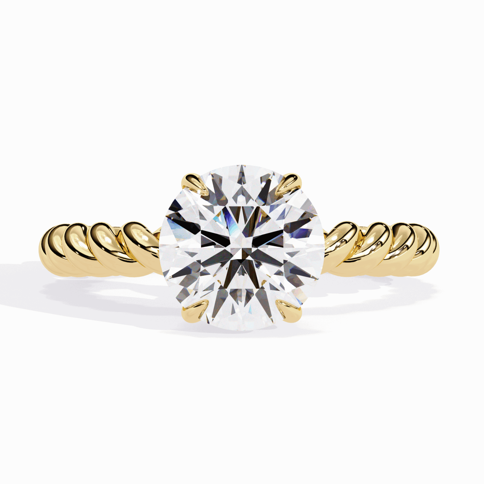 2 Carat Round Classic Solitaire Band in Moissanite | House of Estara