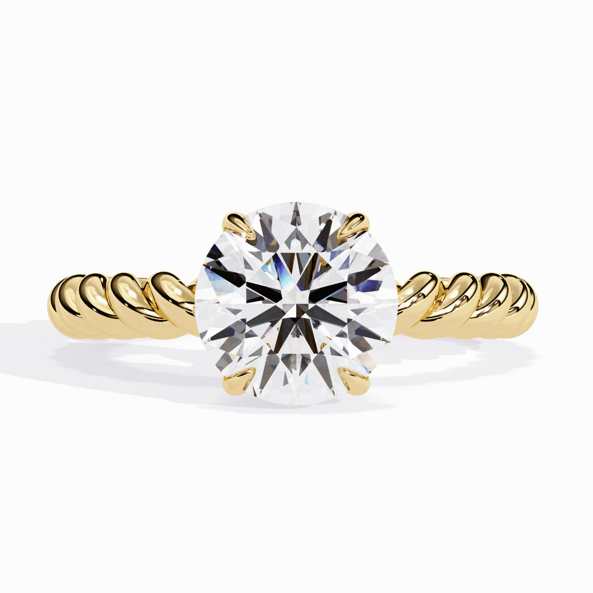 2 Carat Round Classic Solitaire Band in Moissanite | House of Estara