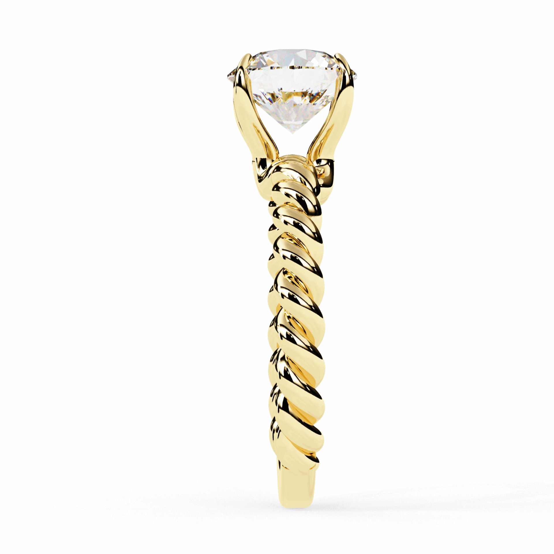 2 Carat Round Classic Solitaire Band in Moissanite | House of Estara