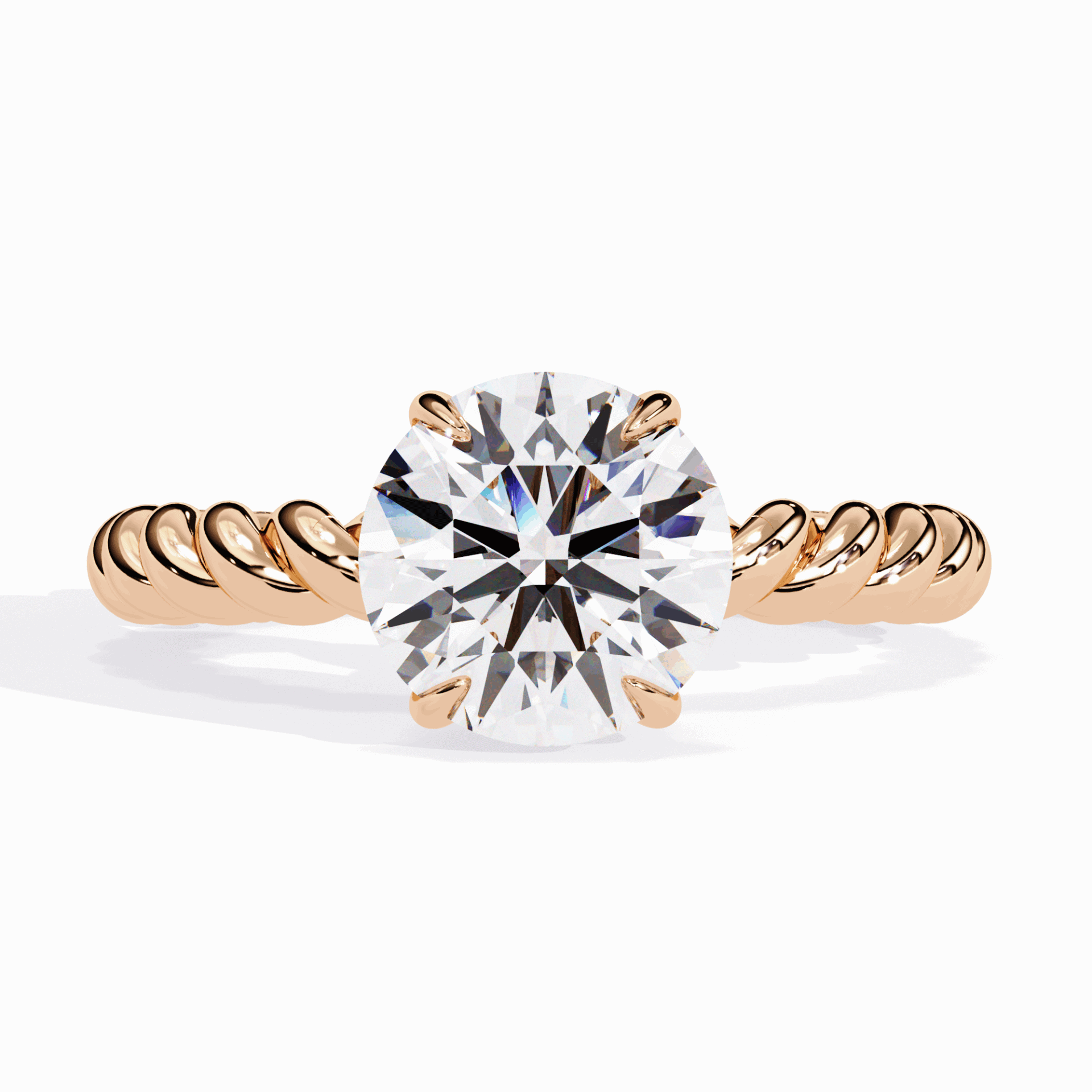 2 Carat Round Classic Solitaire Band in Moissanite | House of Estara
