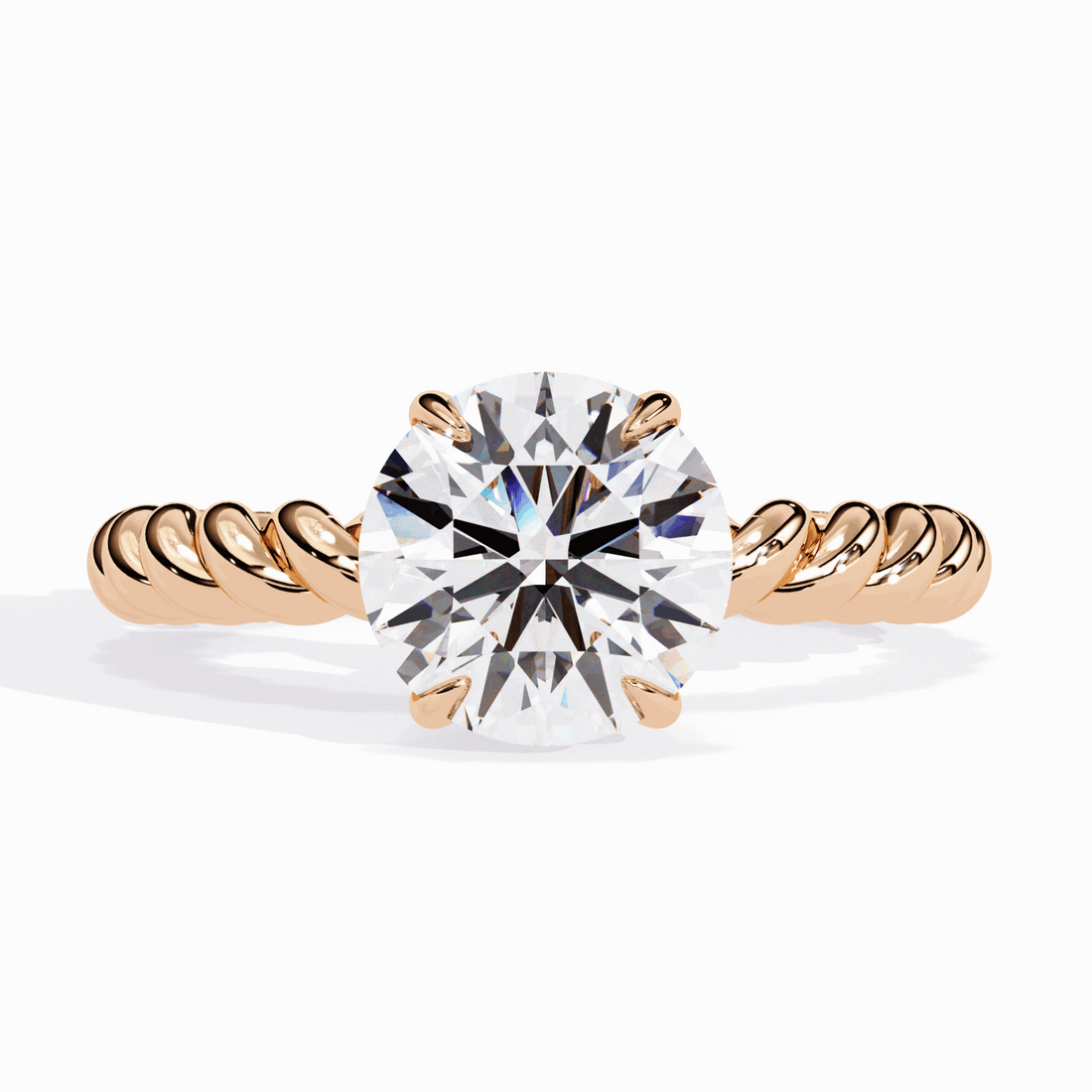 2 Carat Round Classic Solitaire Band in Moissanite | House of Estara