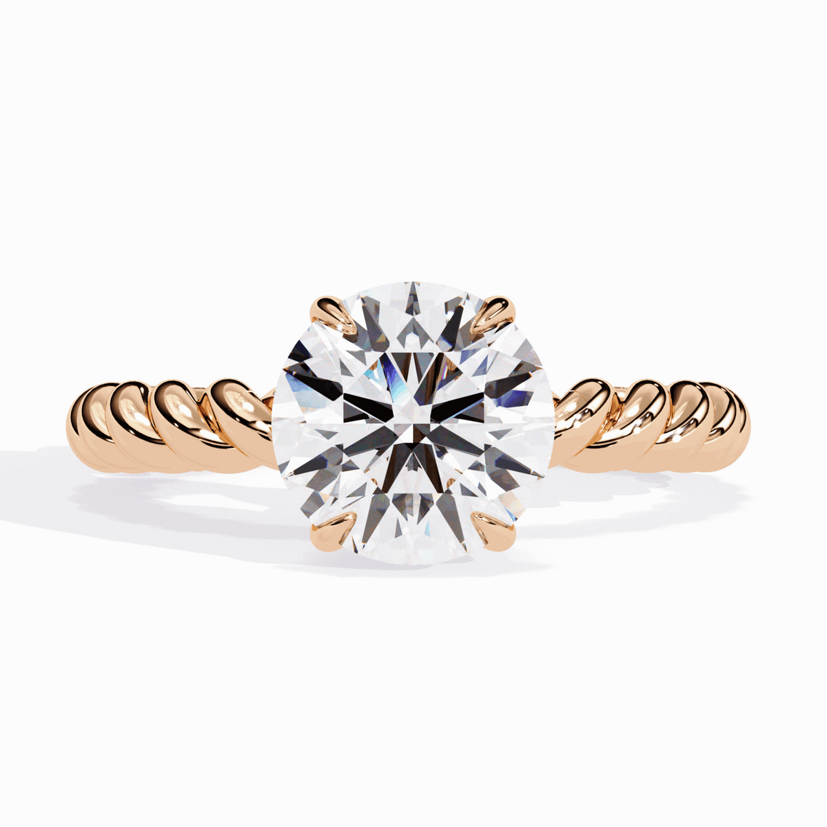 2 Carat Round Classic Solitaire Band in Moissanite | House of Estara