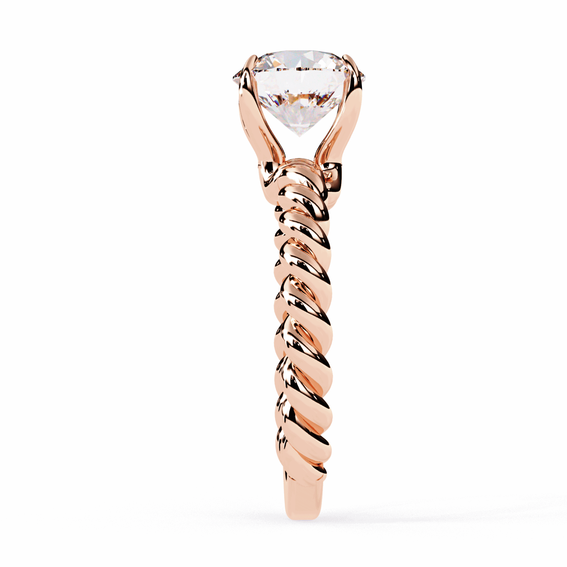 2 Carat Round Classic Solitaire Band in Moissanite | House of Estara