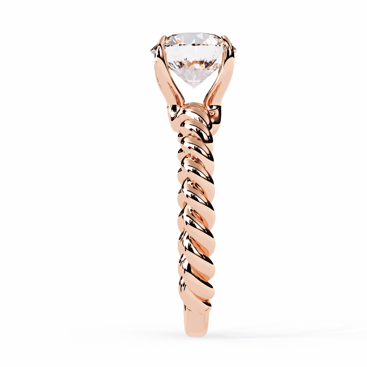 2 Carat Round Classic Solitaire Band in Moissanite | House of Estara