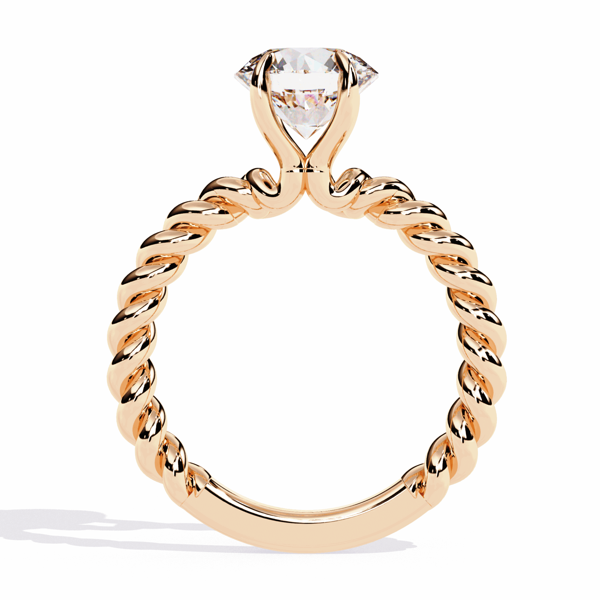 2 Carat Round Classic Solitaire Band in Moissanite | House of Estara