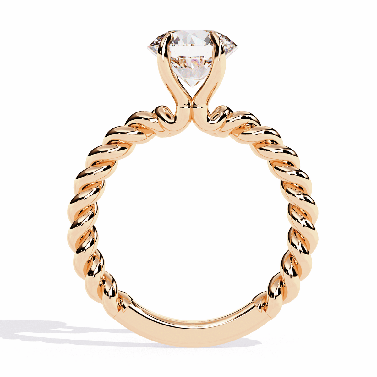 2 Carat Round Classic Solitaire Band in Moissanite | House of Estara