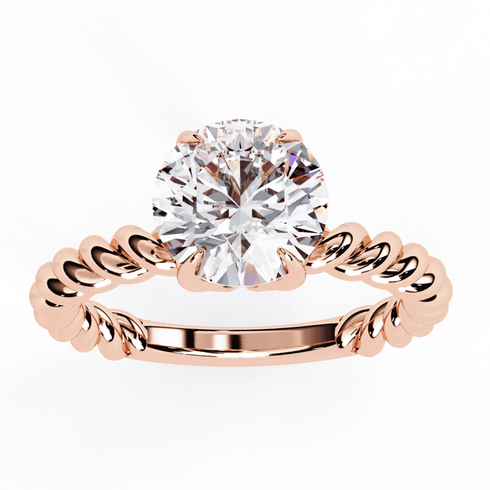 2 Carat Round Classic Solitaire Band in Moissanite | House of Estara