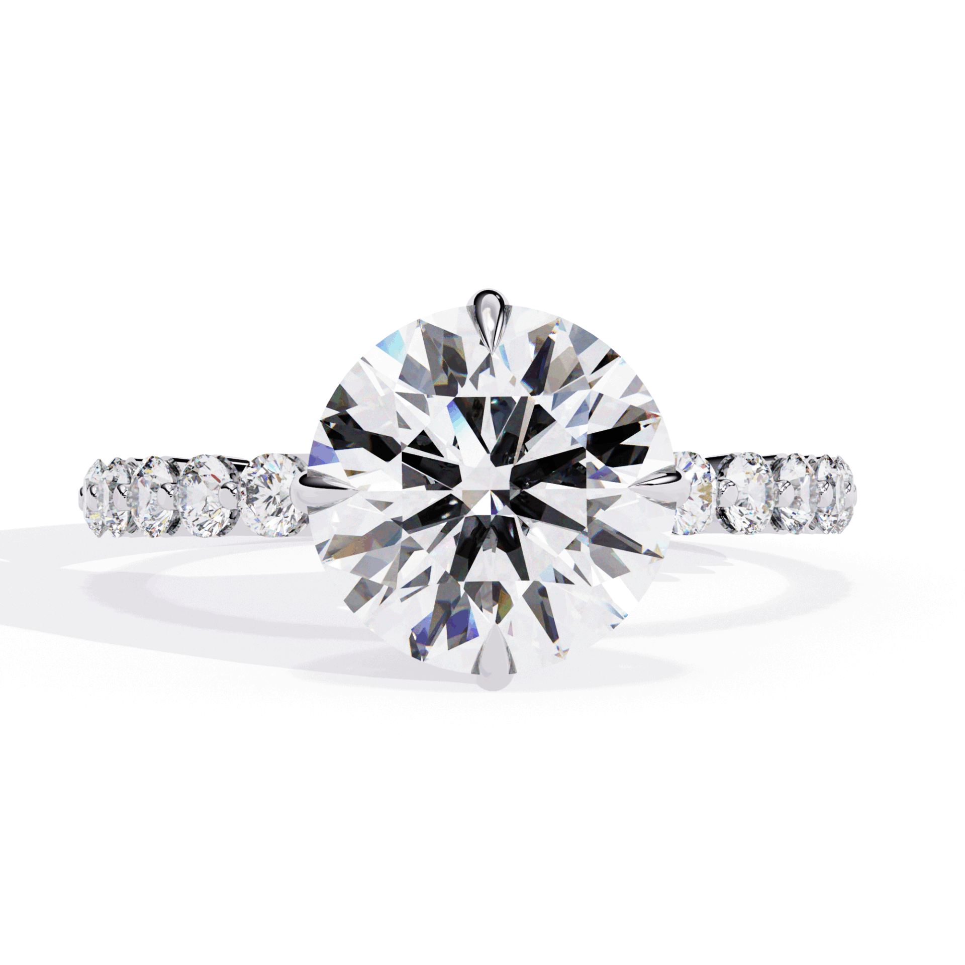 2.5 Carat Round Halo Solitaire Ring in Moissanite | House of Estara