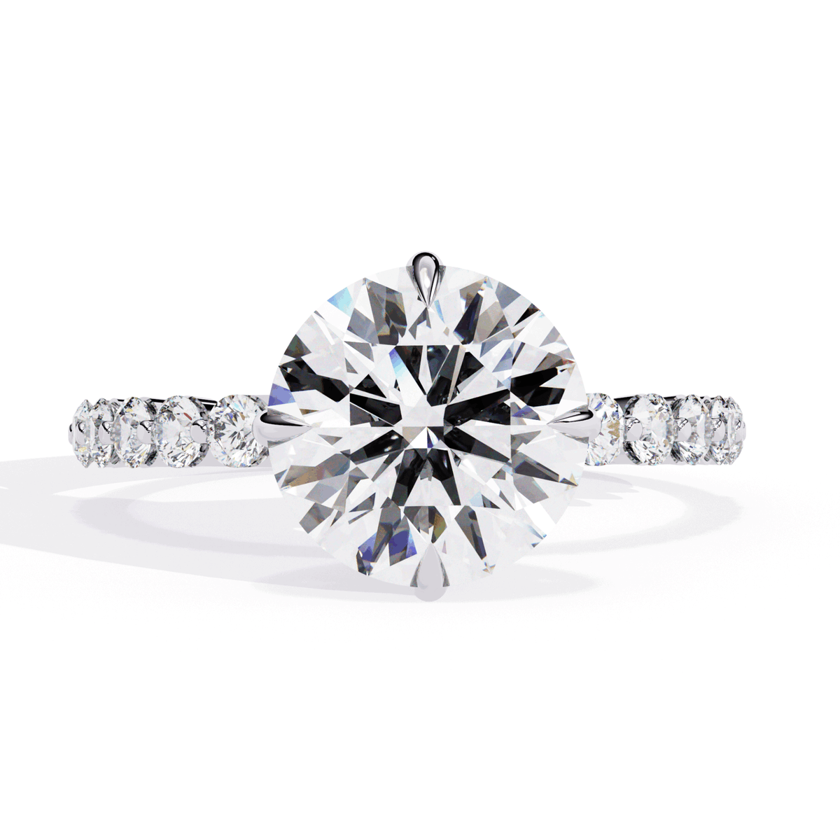 2.5 Carat Round Halo Solitaire Ring in Moissanite | House of Estara