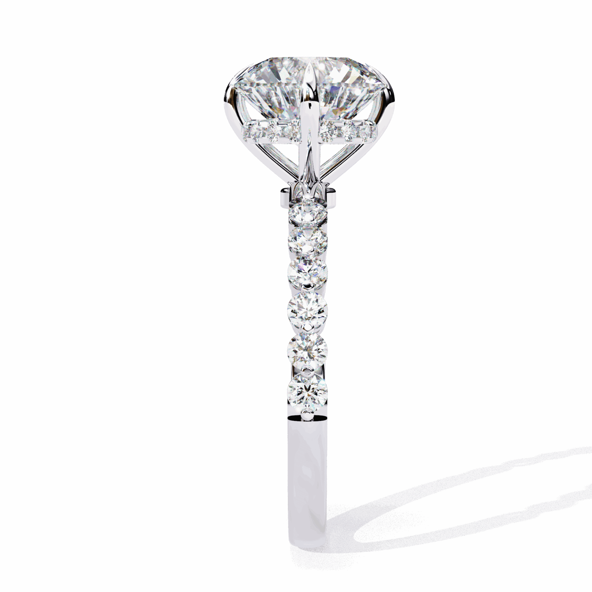 2.5 Carat Round Halo Solitaire Ring in Moissanite | House of Estara