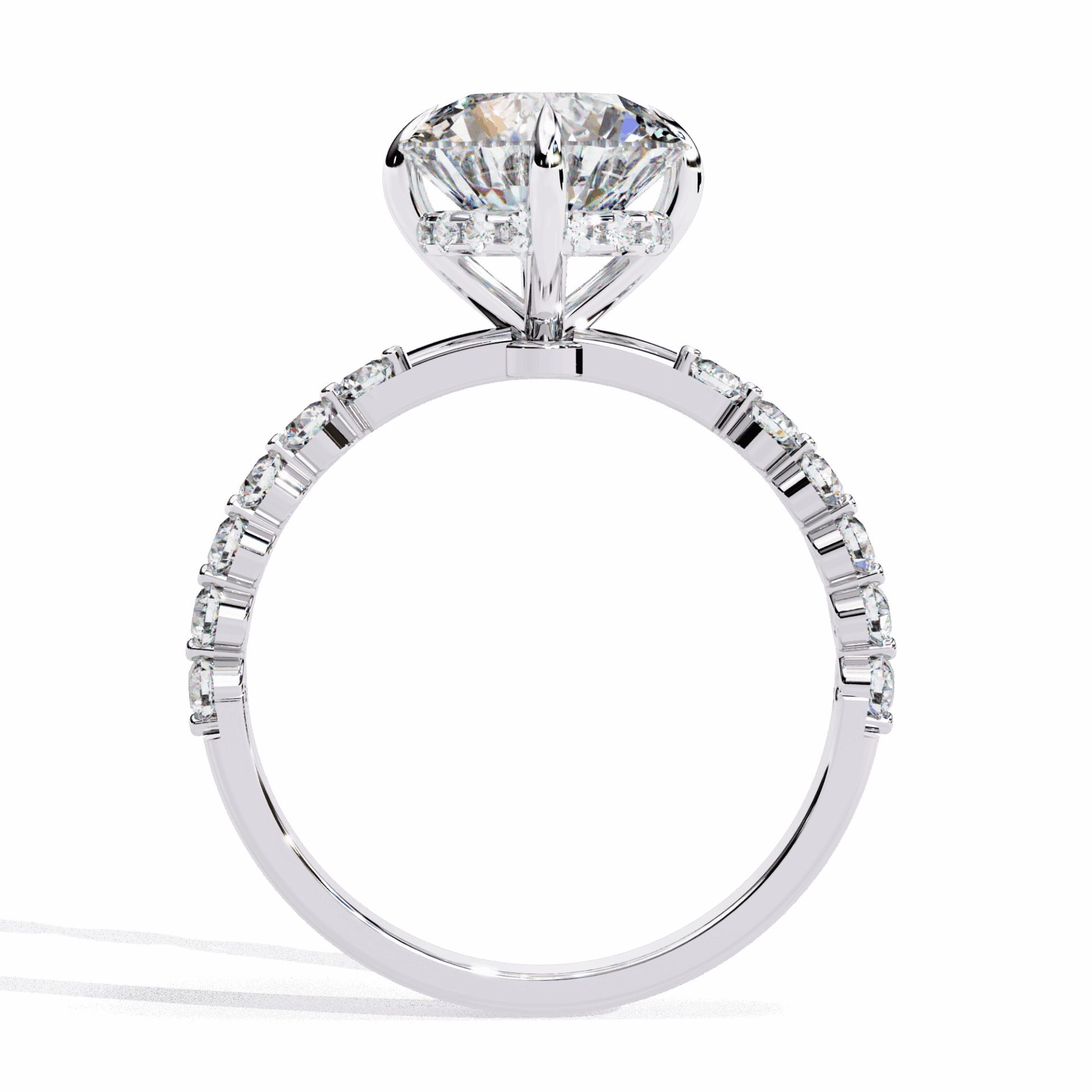 2.5 Carat Round Halo Solitaire Ring in Moissanite | House of Estara