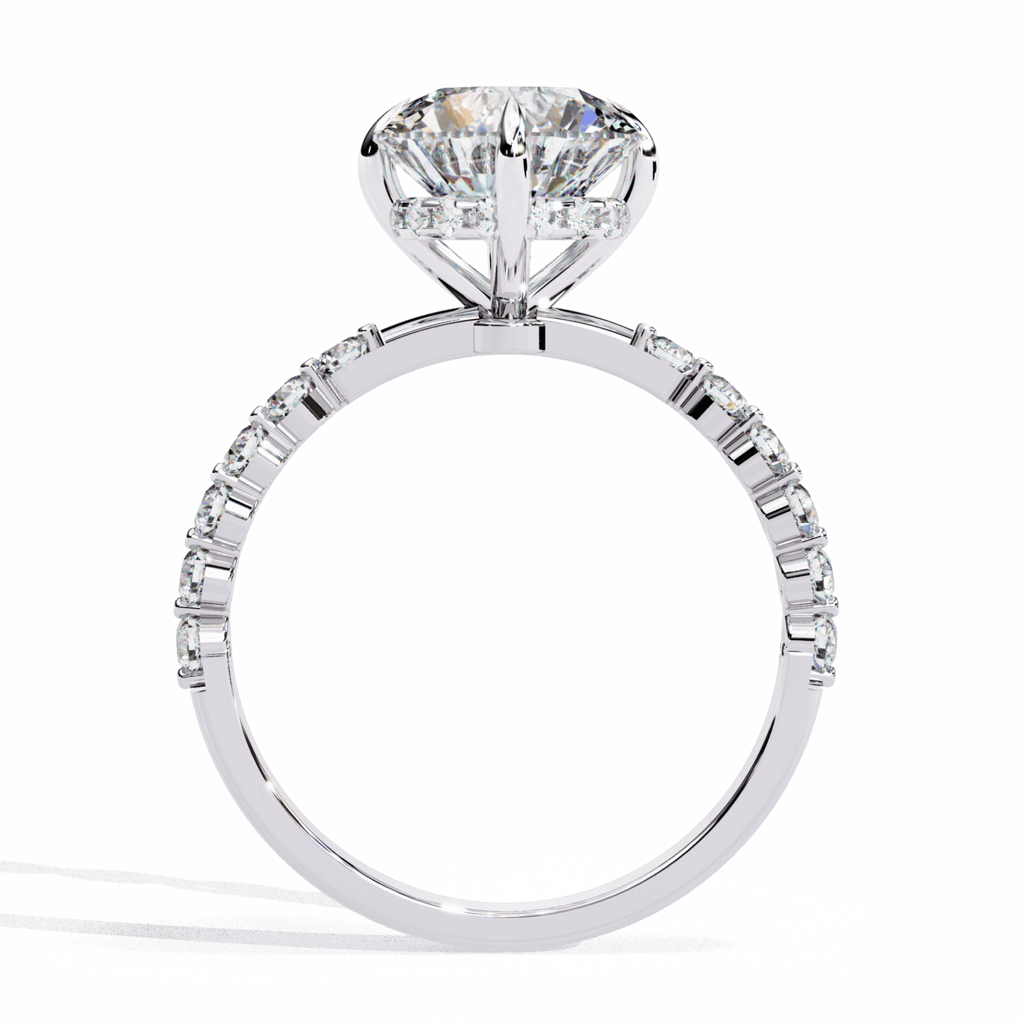 2.5 Carat Round Halo Solitaire Ring in Moissanite | House of Estara