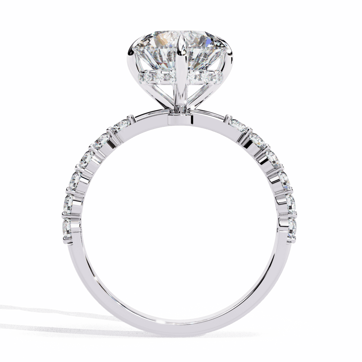 2.5 Carat Round Halo Solitaire Ring in Moissanite | House of Estara
